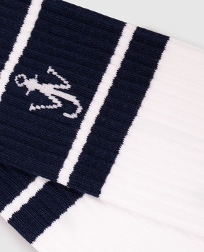 JW Anderson White socks with monogram pattern KW1530YN0509m