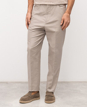 Brunello Cucinelli Gray linen pants MH262H0660