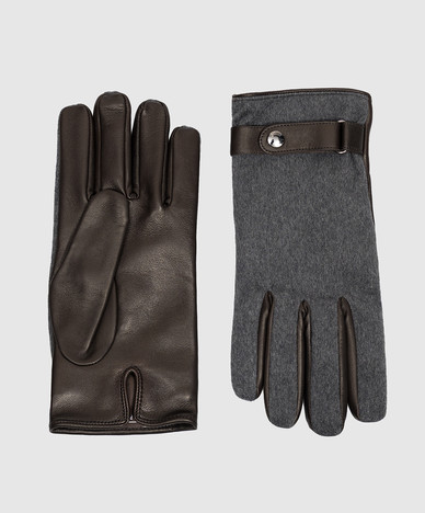 Gray combination gloves