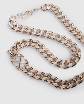 Off-White Silver chain necklace with Arrow emblem OMOB156C99MET001