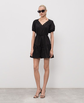 Twinset Black mini dress with broderie embroidery 261TT2033