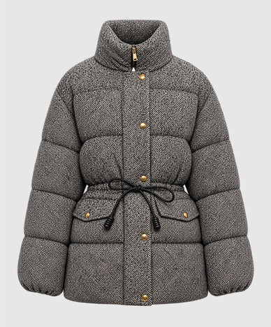 Diaphanes gray down jacket with wool