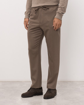 Canali Brown wool pants AN04763U97003
