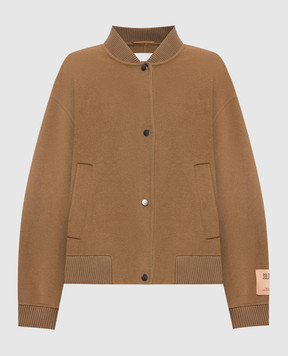 Solotre Brown wool and cashmere bomber jacket M1AC0012
