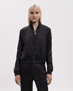 Off-White Black sports jacket with lace 2FB00651T