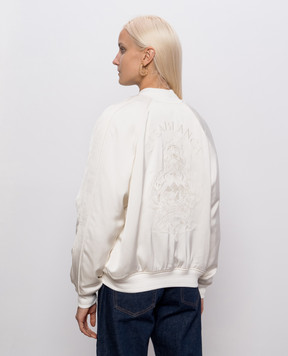 Casablanca Ivory bomber jacket with logo embroidery WPF26JK37301