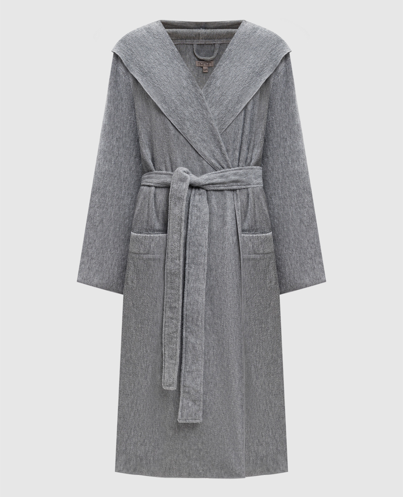 Gray terry bathrobe ASH LIGHT