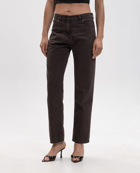 Magda Butrym Brown jeans with logo patch DENIM11PANTS214726