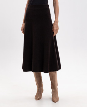 Agnona Brown cashmere skirt KG100600K080Q