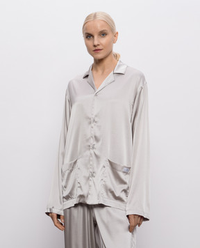 Maison Margiela MM6 Gray silk blouse in pajama style MJHH50050