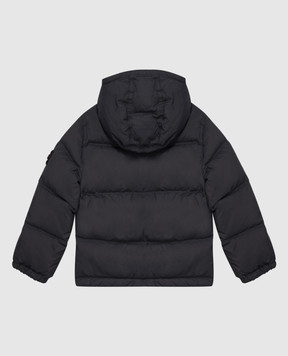 Stone Island Children's blue down jacket with logo patch L2S164100005S048314