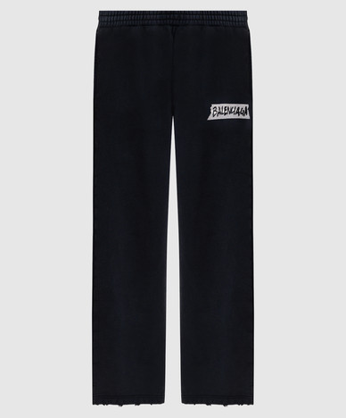Black Masking Tape Sweatpants