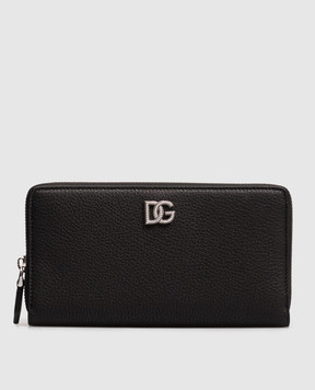Dolce&Gabbana Black leather wallet with textured monogram BP1672A0370