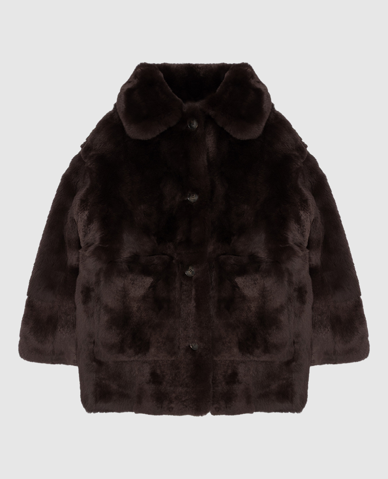 Children's brown rabbit fur coat