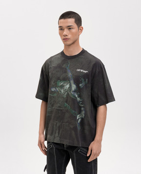 Off-White Dark Caravaggio khaki T-shirt 44MAA120S26J00D