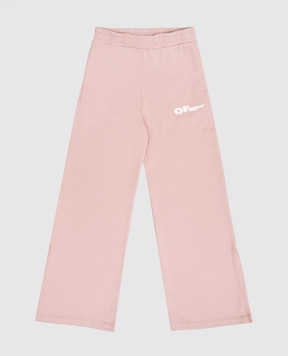 Off-White Children's pink sweatpants with logo print 44GCH00AS26F002