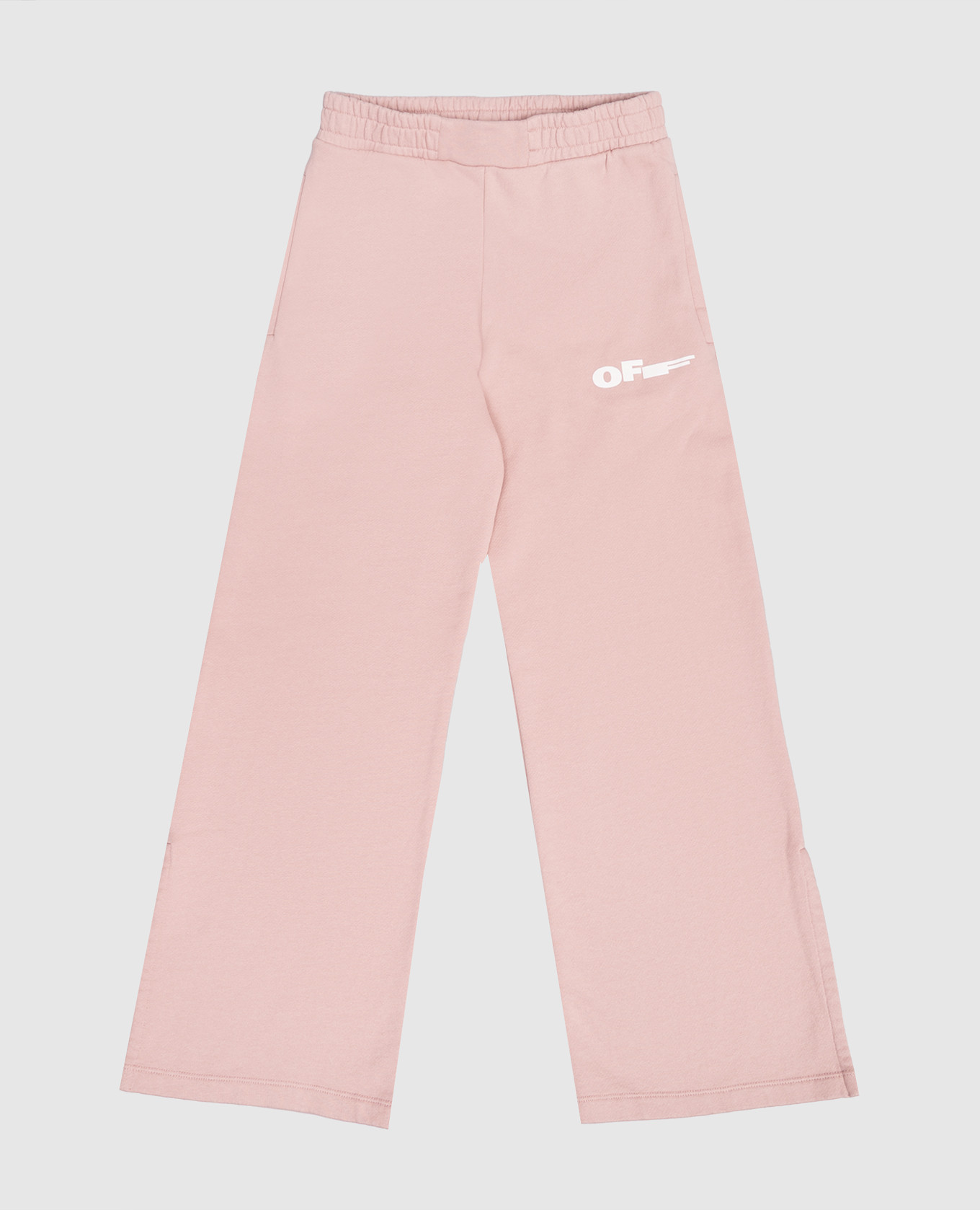 Children's pink sweatpants with logo print