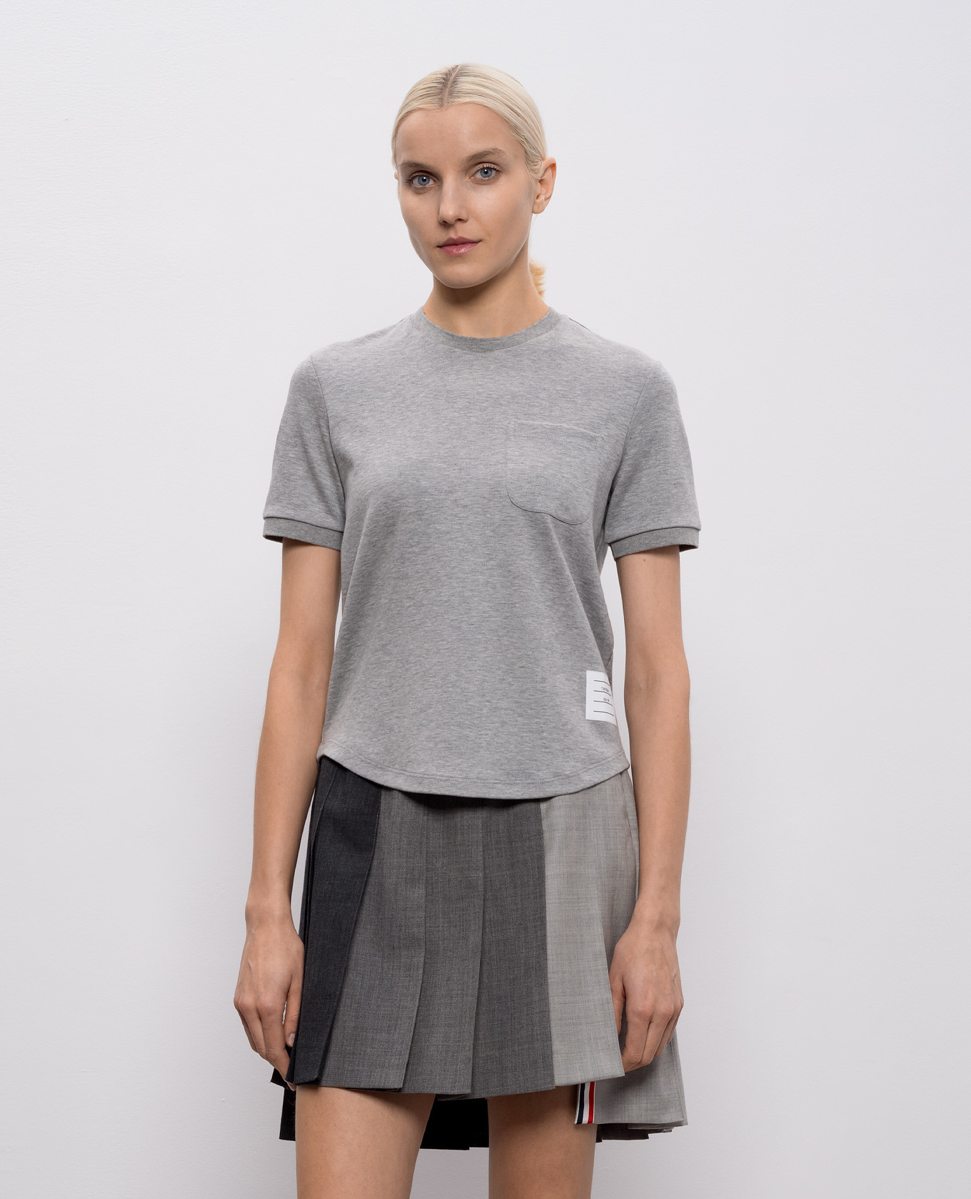 Grey melange football shirt MILANO Thom Browne 3