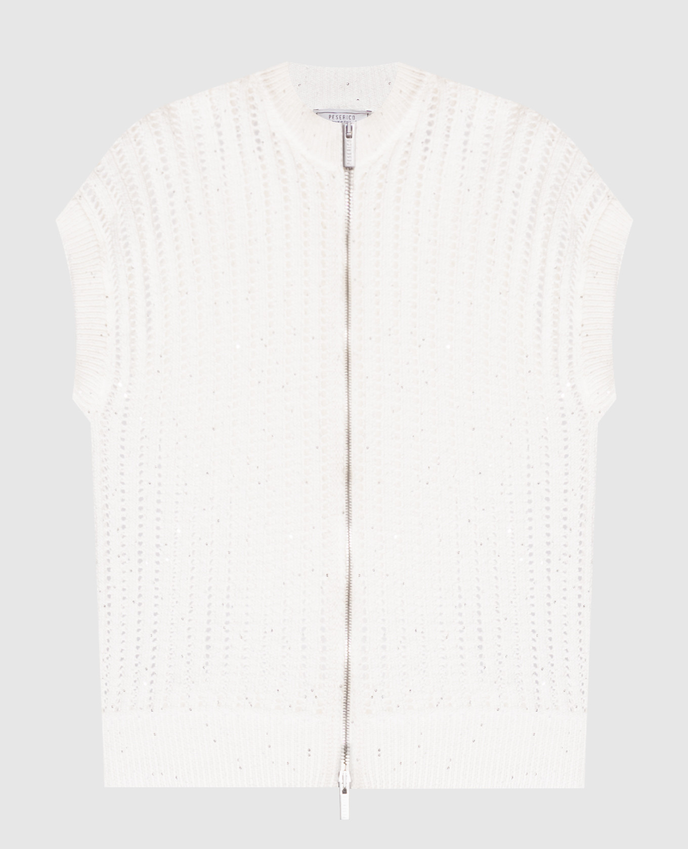 White openwork cardigan with sequins
