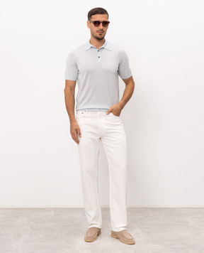 Enrico Mandelli Blue wool polo shirt 4K061A5646