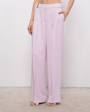 Peserico Purple pants with brand patch PM4807Z02748