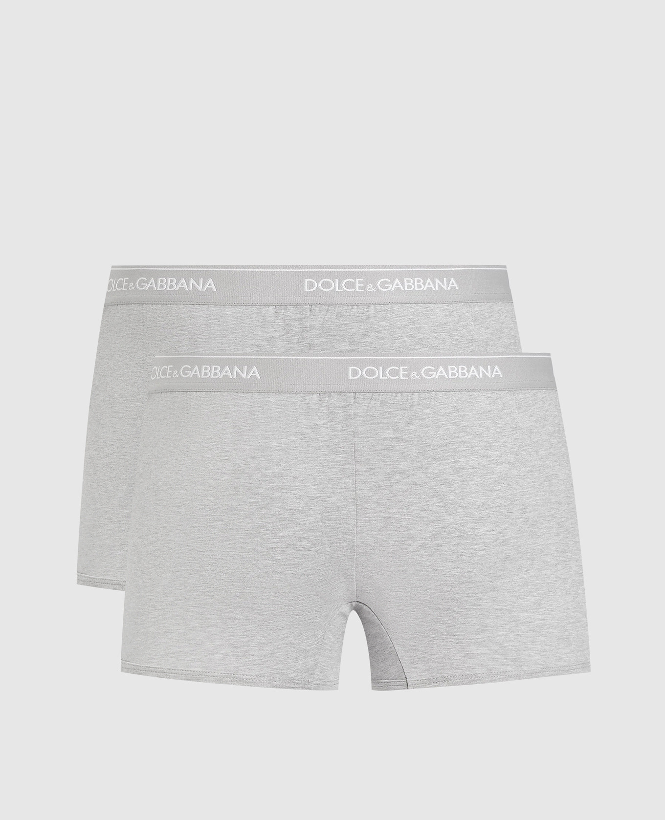 

Set of grey melange boxer briefs with logo pattern Dolce&Gabbana