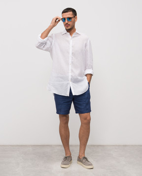 ISAIA White linen shirt CAM088KM304