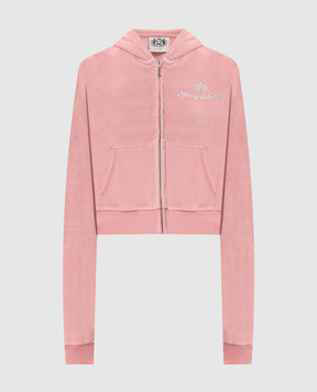 Sporty & Rich Juicy pink velour sports jacket CA046716689PI07