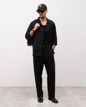 Tom Ford Black shirt with patterned silk HXH011FMC292
