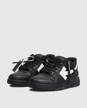 Off-White Out Of Office black leather sneakers W259C9L018