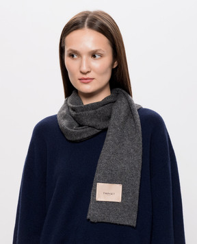 Twinset Gray scarf with wool 262TO5580