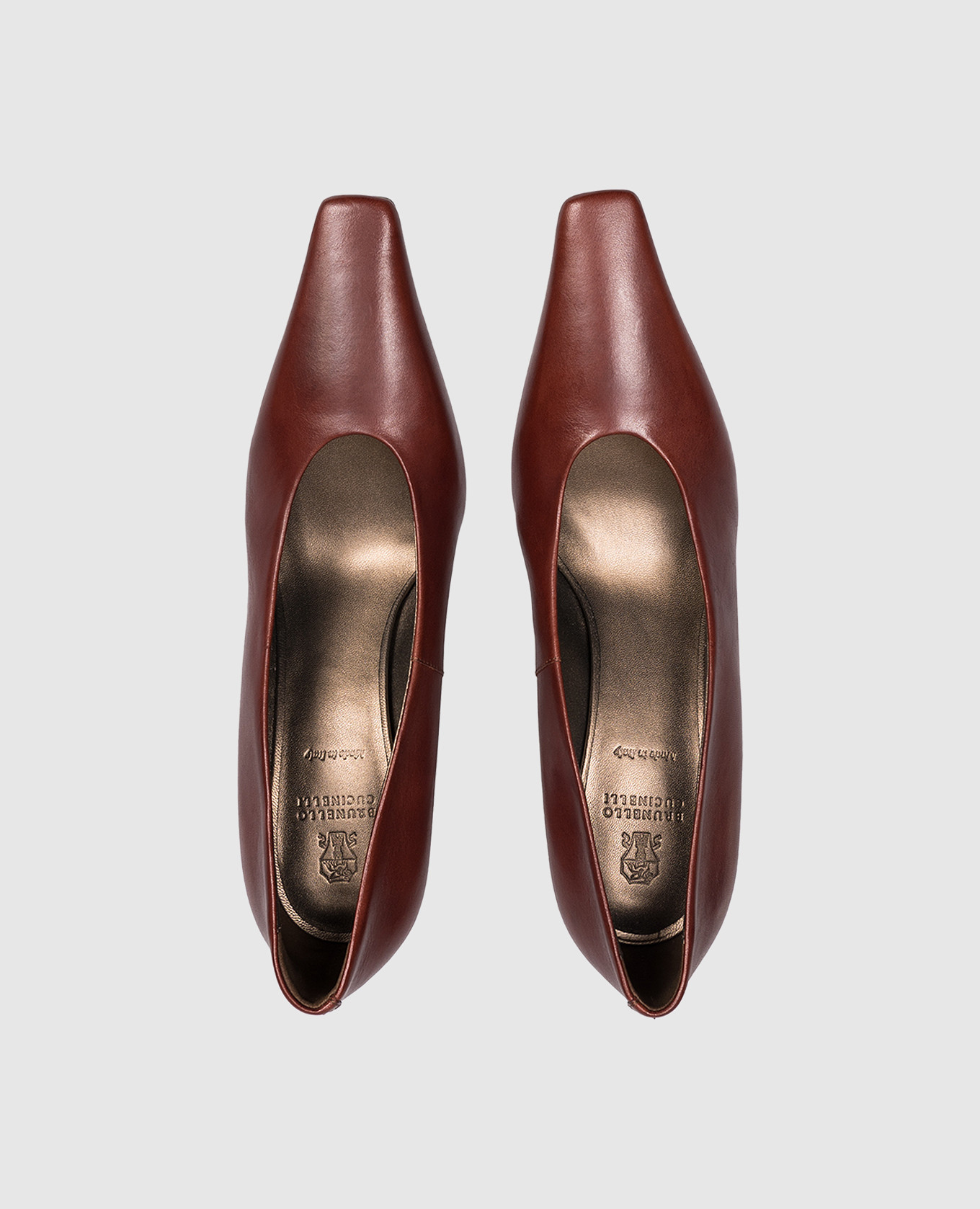 Brown leather shoes with a monil chain Brunello Cucinelli 4