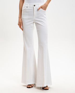 Twinset White flared jeans with logo patch 261TP2680