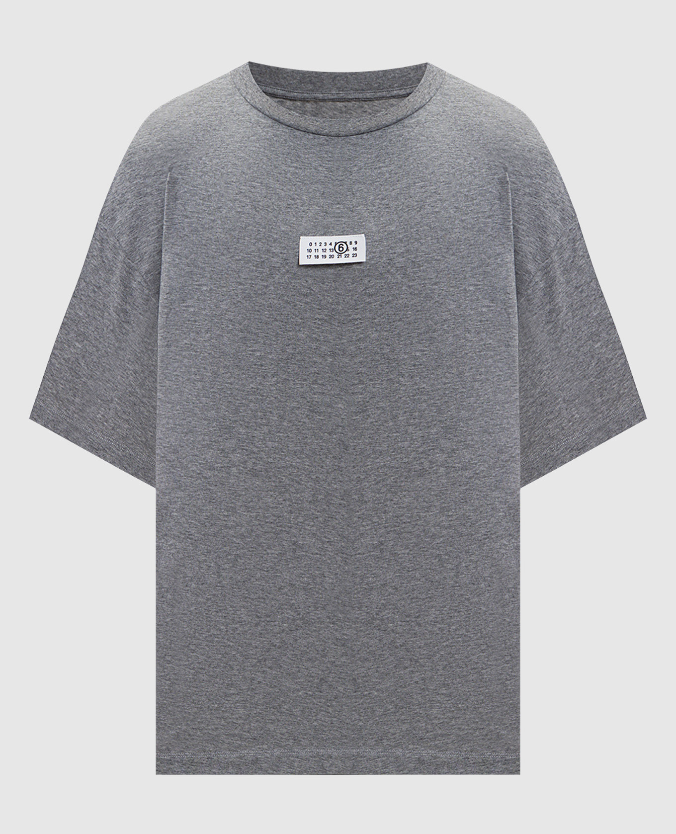 Grey melange T-shirt with logo patch