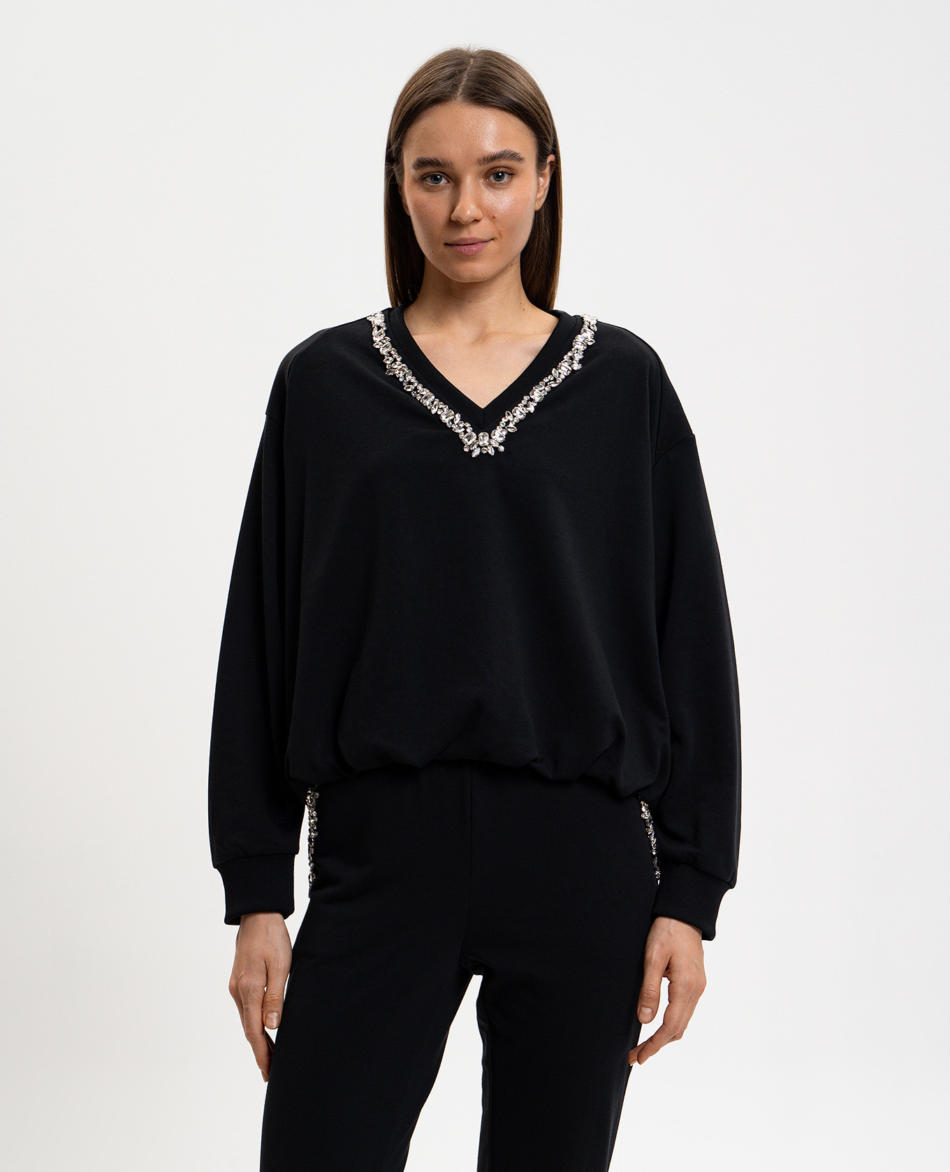 

Black sweatshirt with crystals Twinset