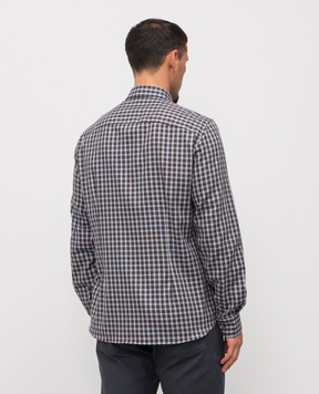 Florentino Brown checkered shirt 225720522852