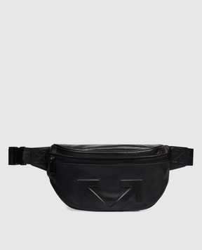 Off-White Black leather belt bag with Arrow emblem OMNT001S26LEA001