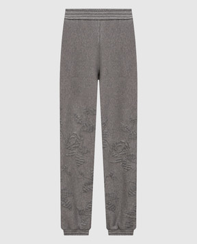 Ermanno Scervino Life Grey melange joggers with embroidery D494P601HKS