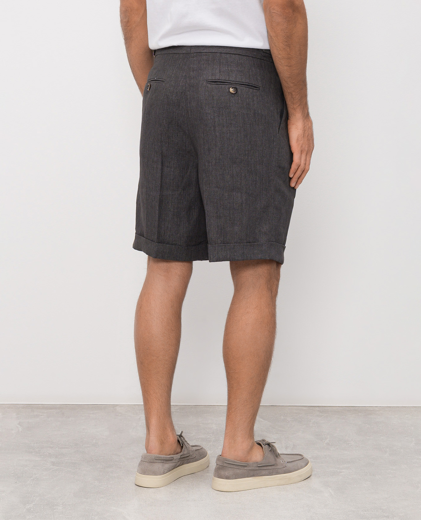 

Gray linen Bermuda shorts Brunello Cucinelli, Grey