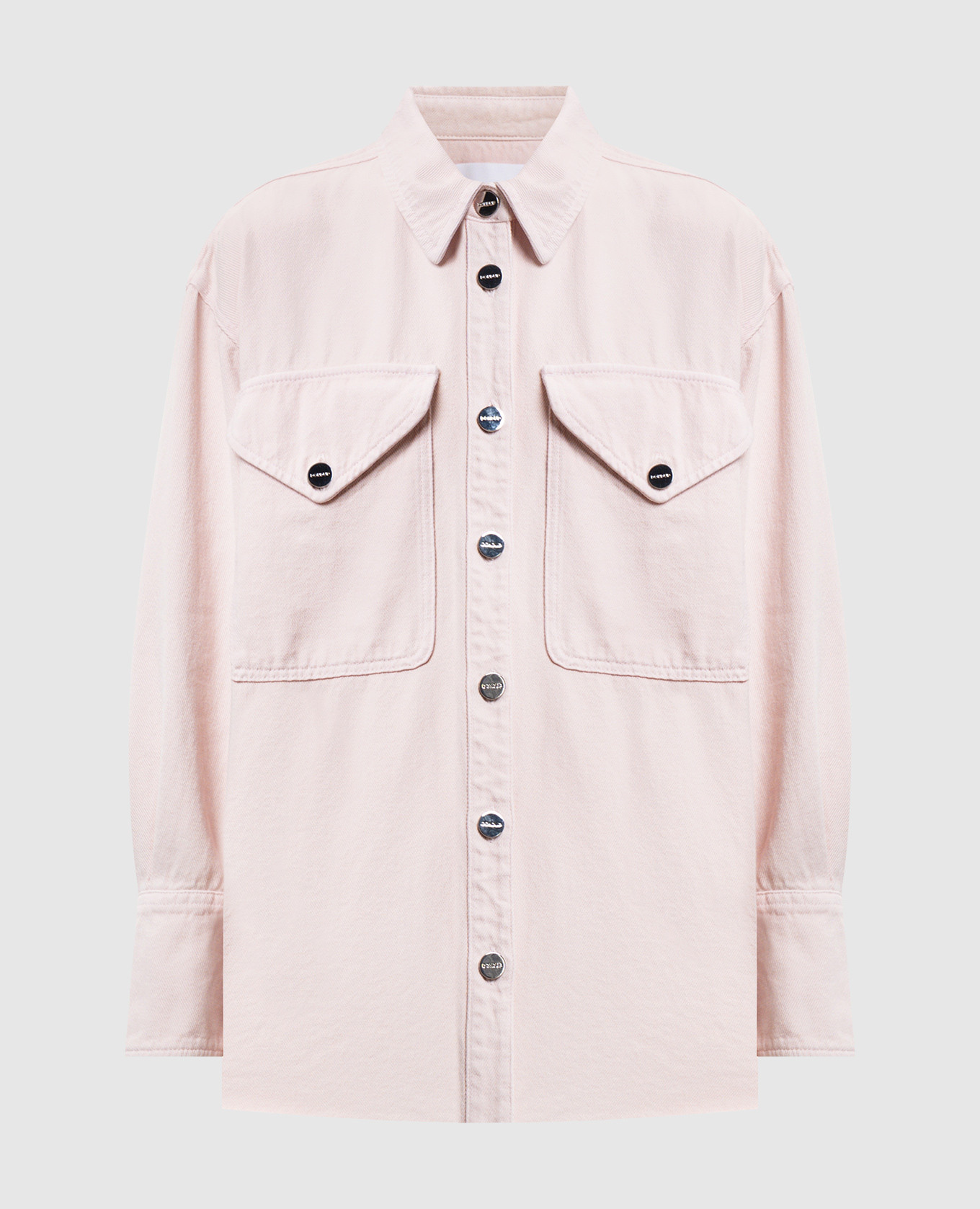 

Pink denim shirt Camicia with monogram Dondup
