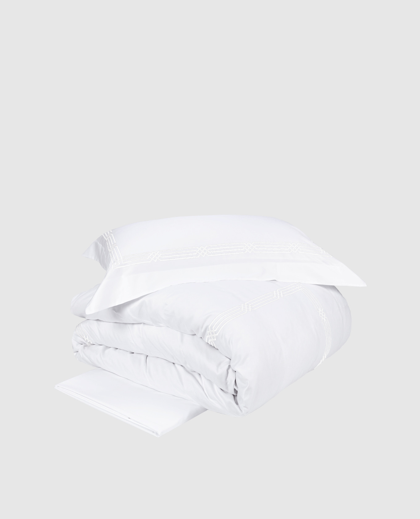 

SERBELLONI white bed linen set with embroidery Fazzini