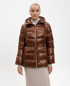 Herno Brown down jacket with logo PI002128D12017Z