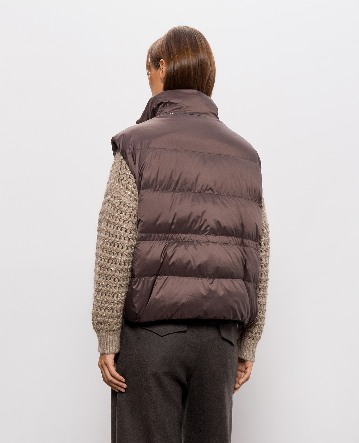 Brown down vest Brunello Cucinelli 4