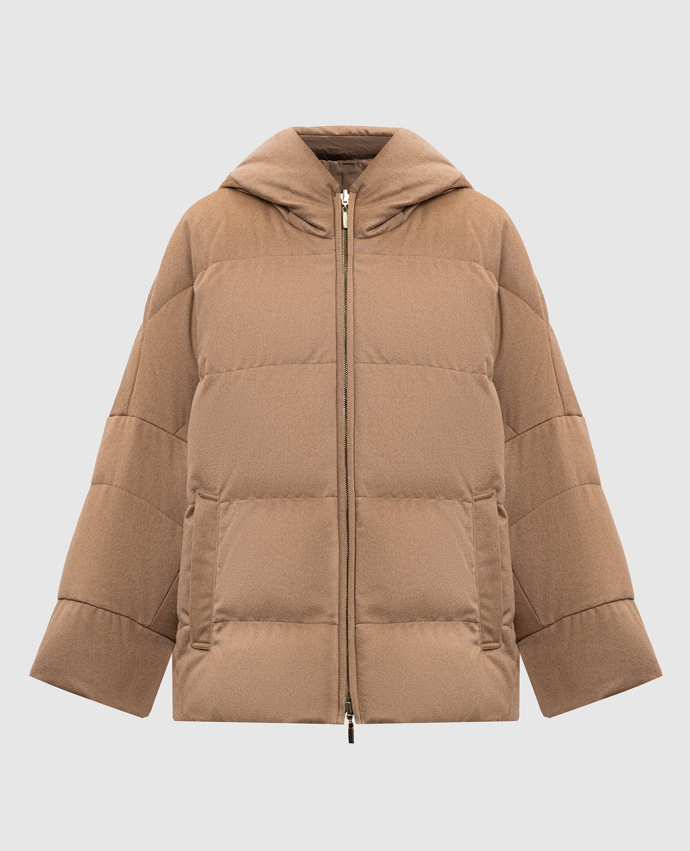 

Brown reversible down jacket with camel wool Max Mara