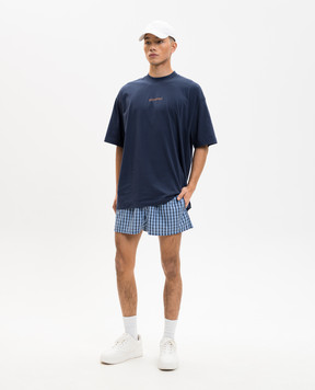 Vetements Blue checked pajama shorts WE76SS386NC