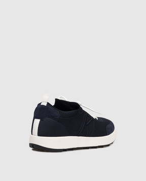 Kiton Blue combination sneakers with monogram USSA031N01217