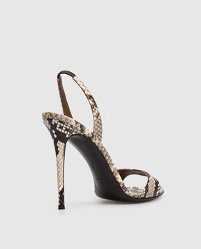 Giuseppe Zanotti Clandestino beige leather sandals in python print E500056