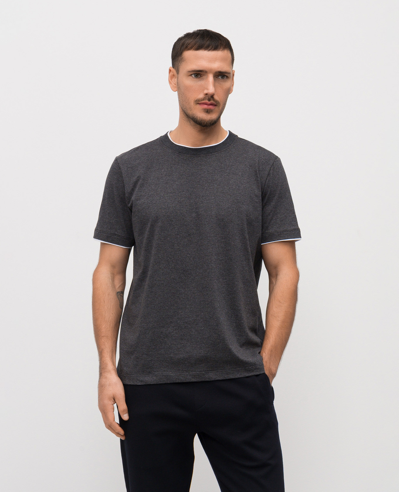 

Grey melange T-shirt Peserico