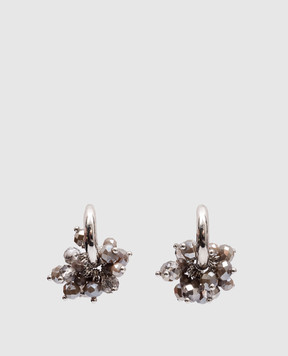 Peserico Gilda brown earrings with beads A35513C0CC786