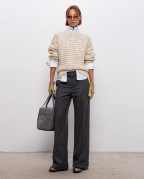 Brunello Cucinelli Grey wool and cashmere trousers MB162P8492